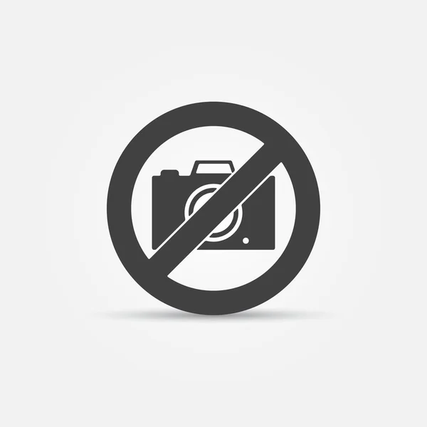 Ningún signo de vector de cámara fotográfica — Vector de stock