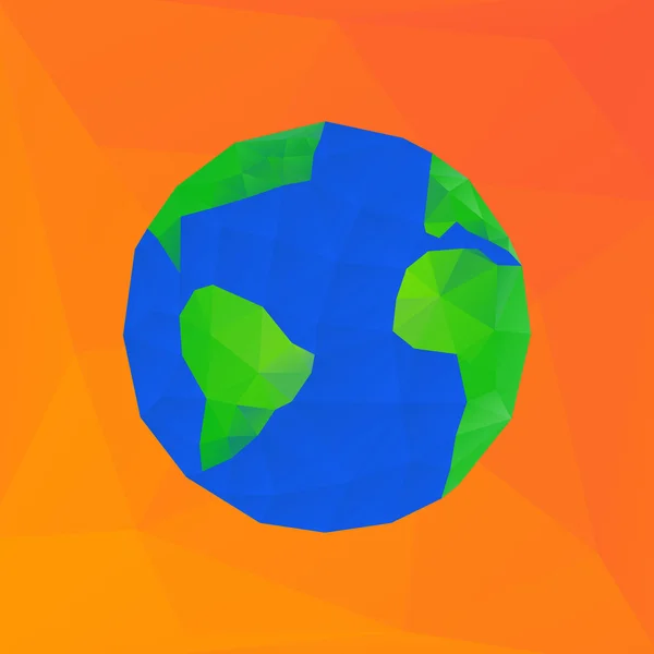 Polygonal earth planet - vector illustration — Stock Vector