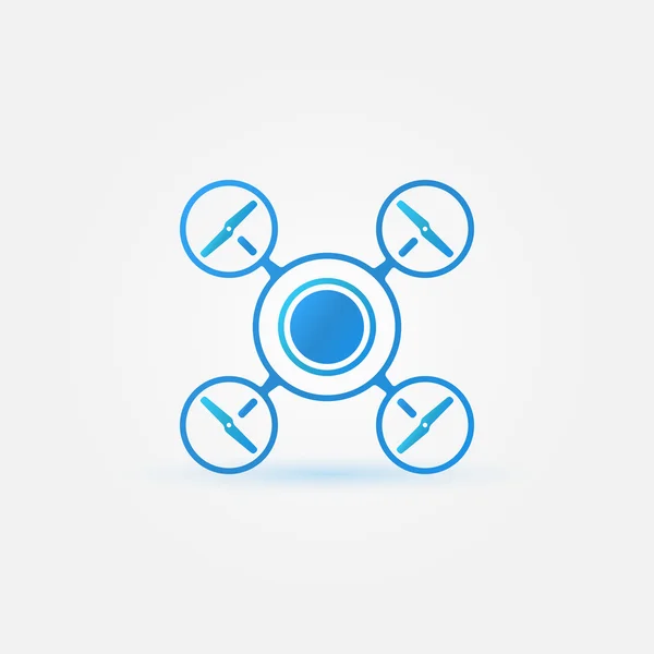 Quadrocopter blue vector icon — Stock Vector