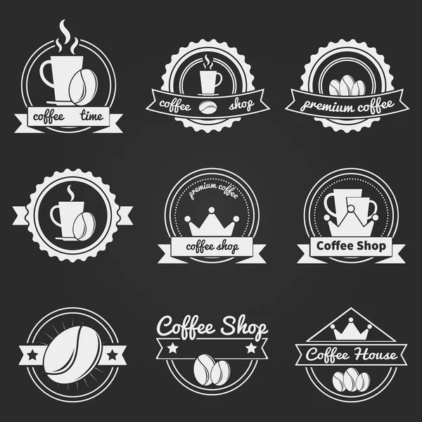 Набір логотипів кав'ярень або вінтажних векторних етикеток, сумки — стоковий вектор