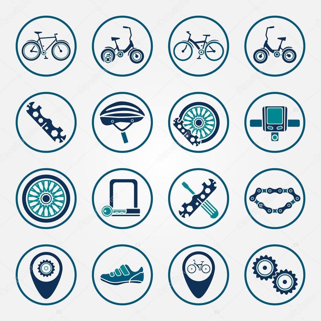 Vector biking icon set