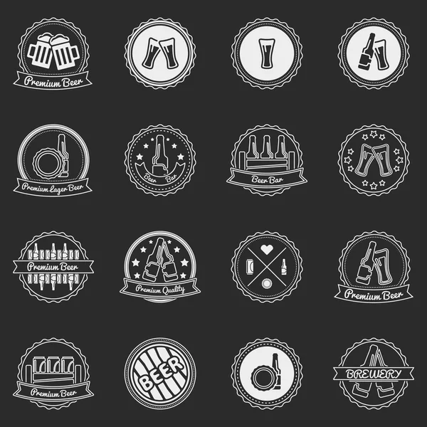 Witbier etiketten of badges set - logo's voor ontwerp — Stockvector