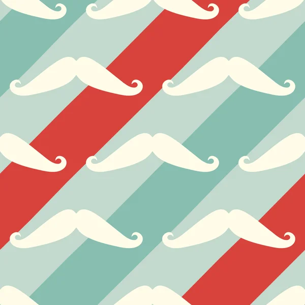 Mustache seamless barber shop pattern — Stock Vector