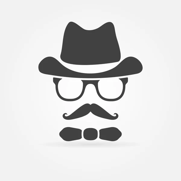 Hipster stijl van gezicht silhouette - vector logo — Stockvector