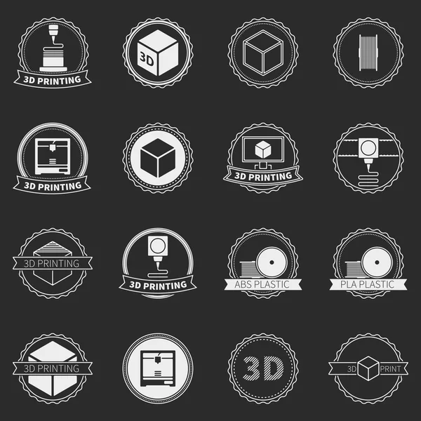 Набор логотипов или иконок 3D принтера — стоковое фото