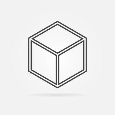 3D baskı vektör küp işareti simgesi