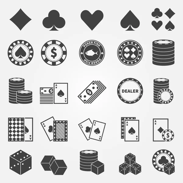 Покерные иконки — стоковый вектор