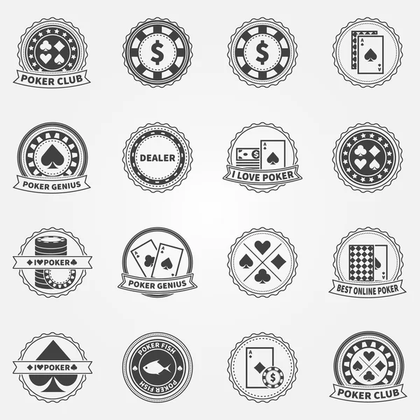 Poker Labels and Icons set — Stock Vector