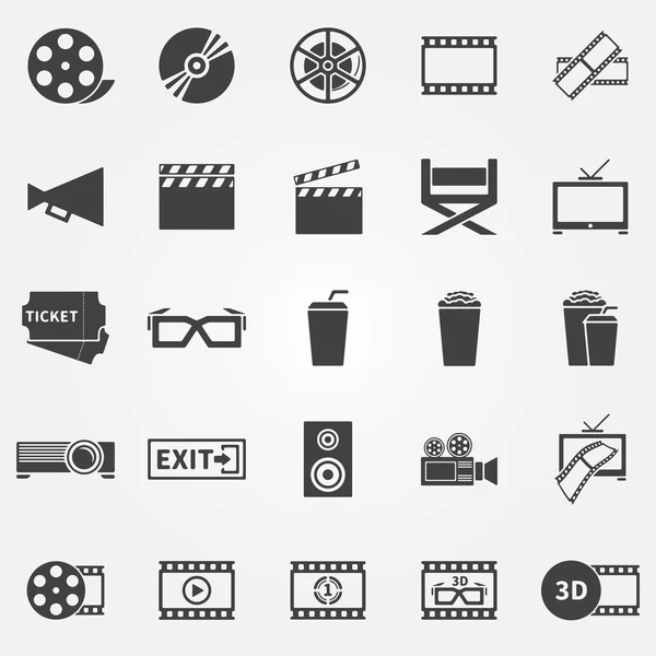 Ícones de cinema ou cinema —  Vetores de Stock