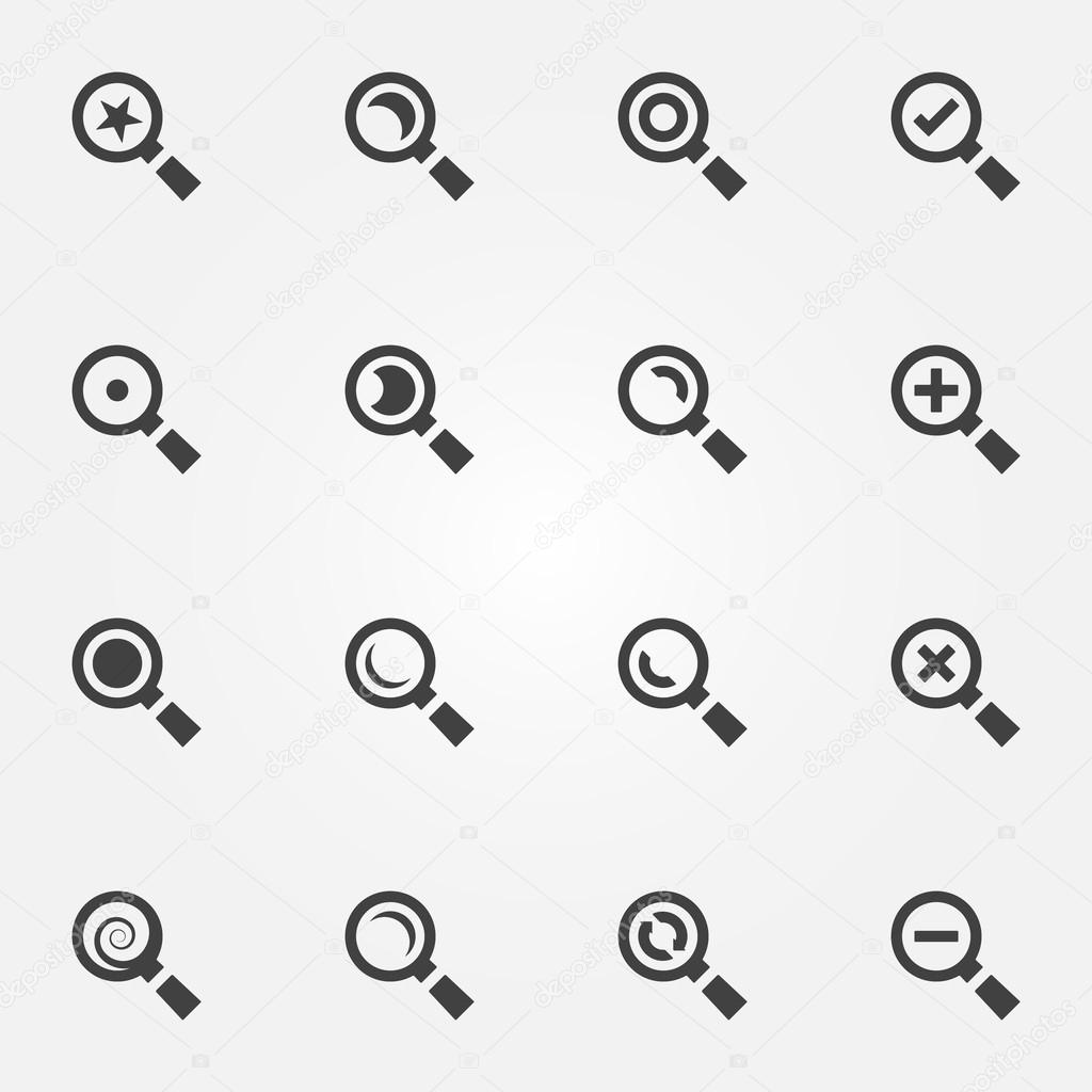 Search icons vector set
