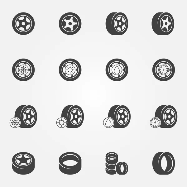 Tire icons vector set — Stock Vector