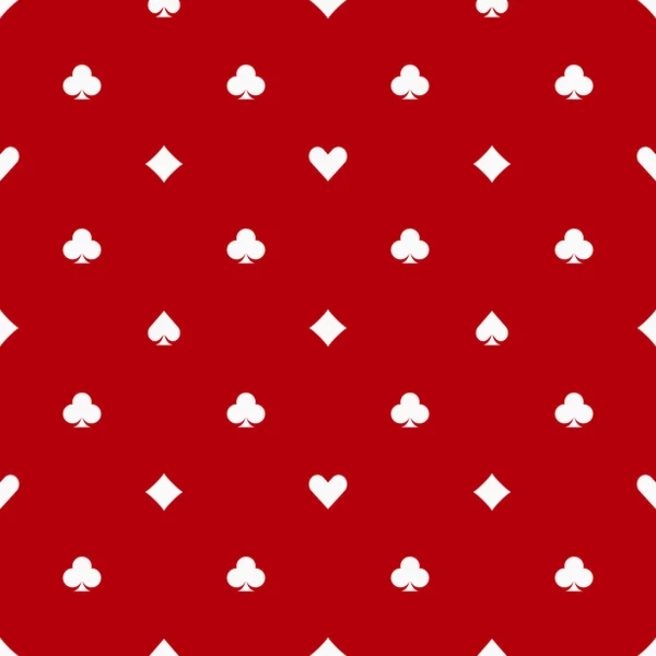 Poker red seamless pattern — Stock Vector