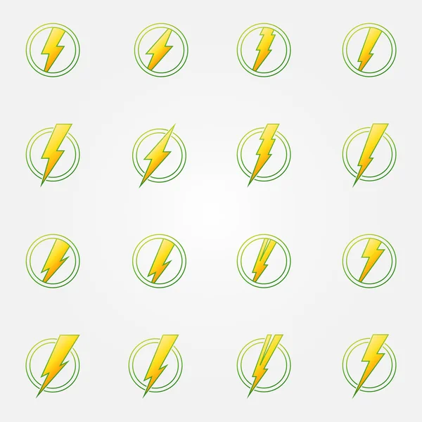 Lightning eco ikoner koncept — Stock vektor