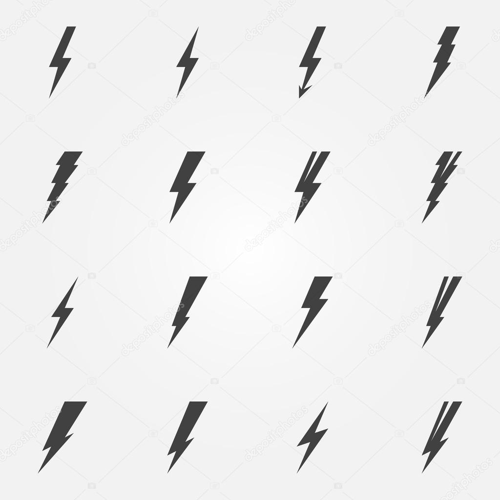 Lightning black vector icons
