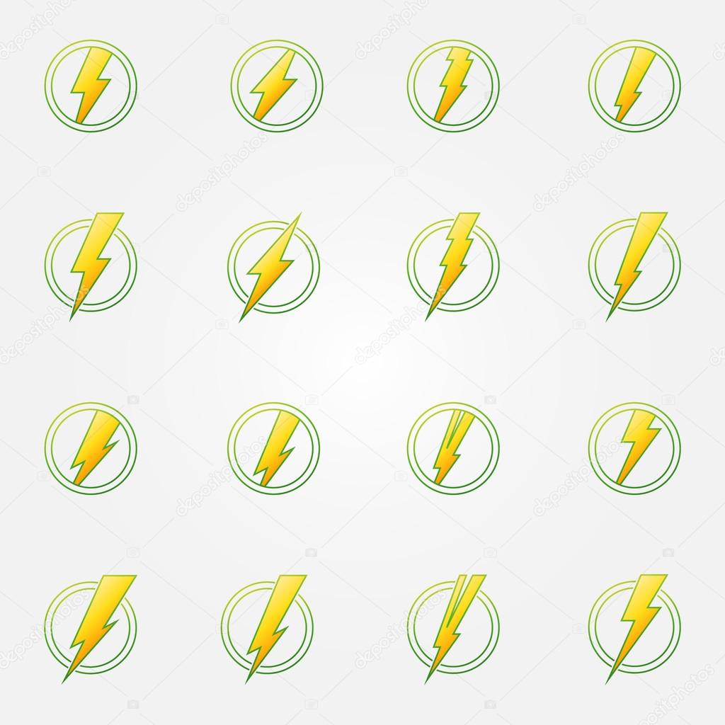 Lightning eco icons concept