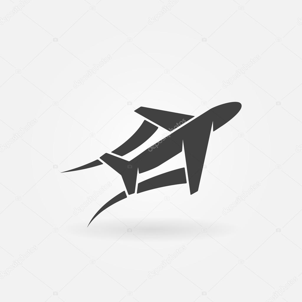 Airplane or plane vector icon