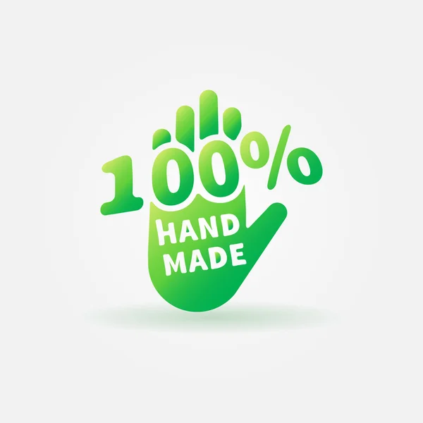 Hand made vector green label or sign — Stock Vector