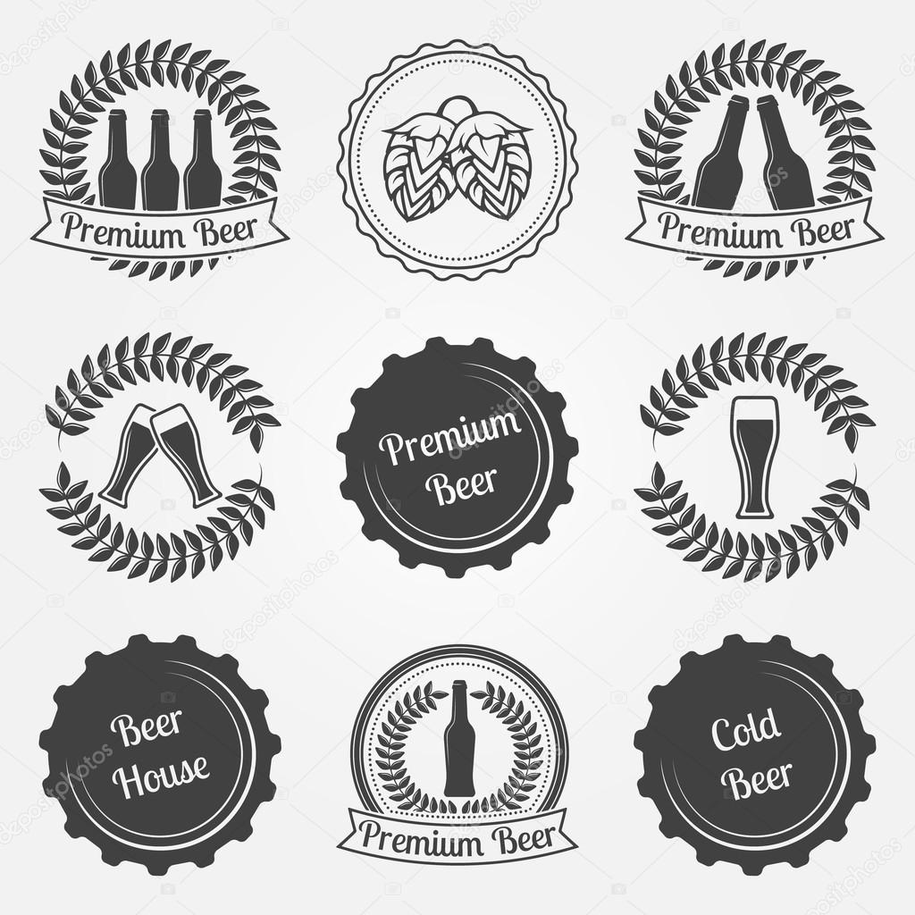 Beer vector labels and emblems