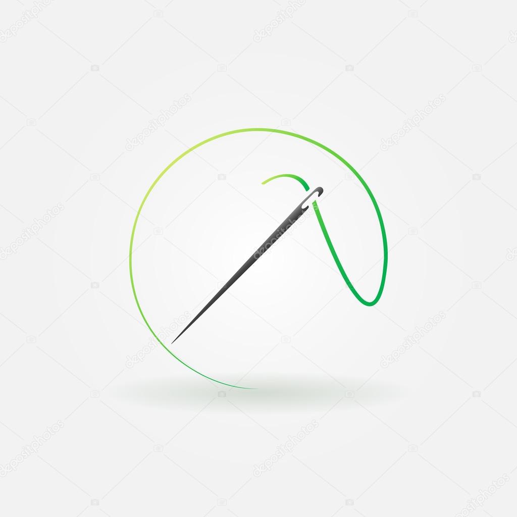 Needle bright icon or logo - vector sewing symbol or element for design