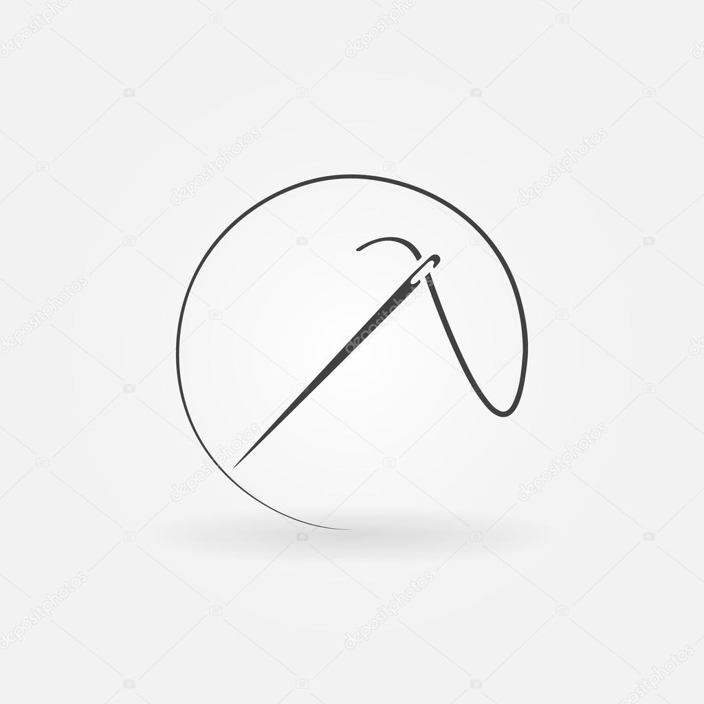 Needle icon or logo - vector sewing symbol or element for design