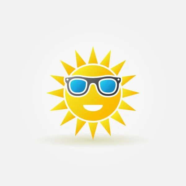 Güneş güneş gözlüğü parlak simgesi olan — Stok Vektör