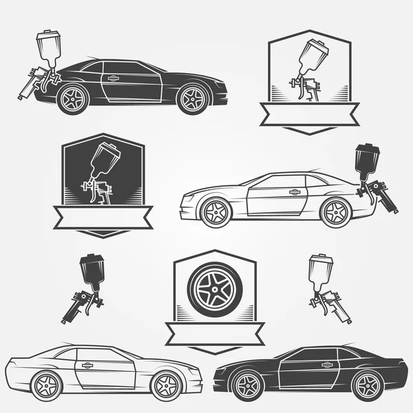 Autó festés emblémák vagy Címkék — Stock Vector