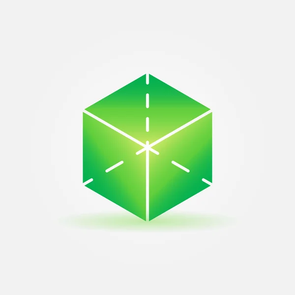 3d cubo verde logo — Archivo Imágenes Vectoriales