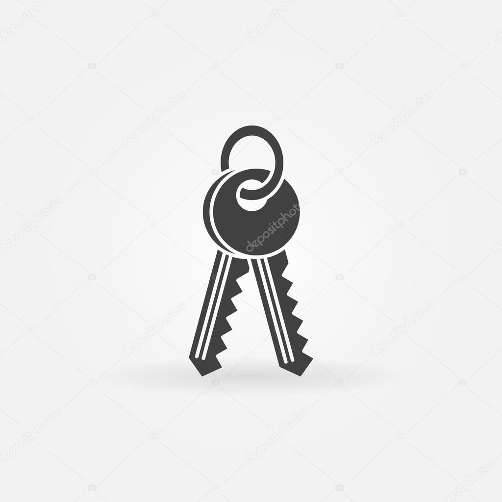 Keys icon - vector black real estate symbol or logo