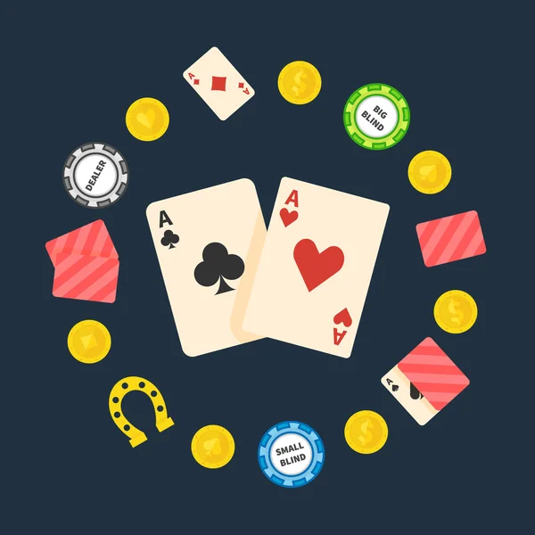 Επίπεδη λογότυπο Poker — Διανυσματικό Αρχείο