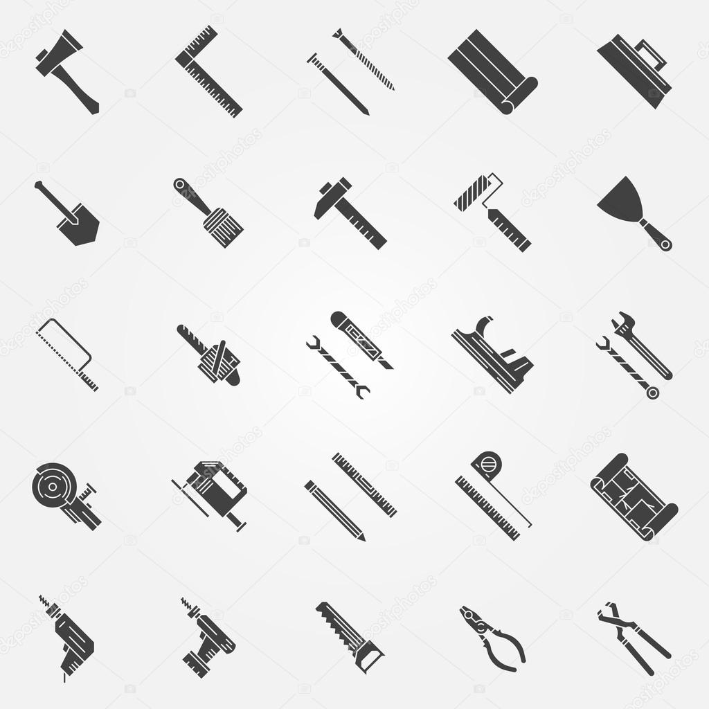 Tools vector icons set