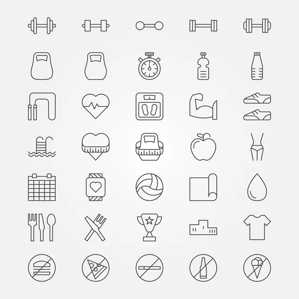 Conjunto de iconos Fitness — Archivo Imágenes Vectoriales