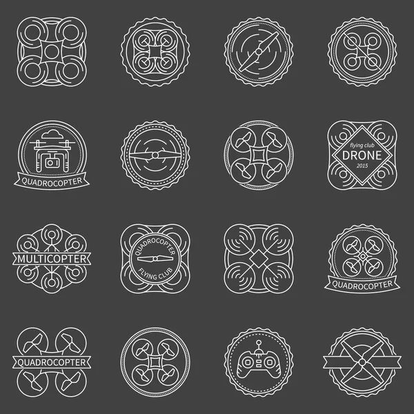 Quadrocopter labels or badges — Stock Vector