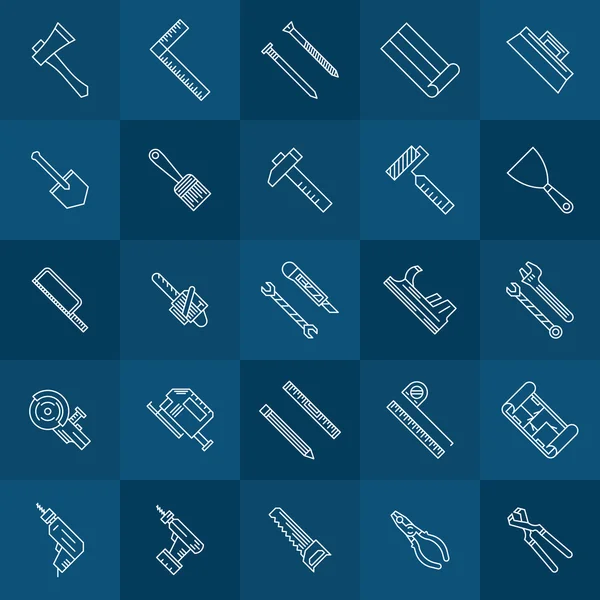 Herramientas iconos de línea — Vector de stock