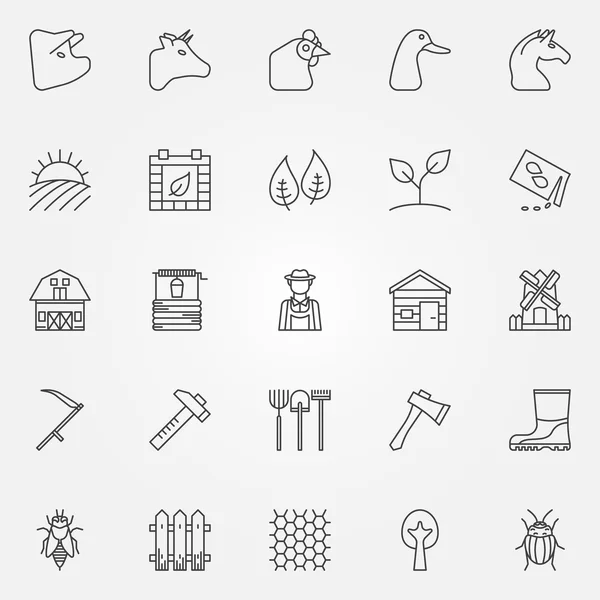 Farm icons set — Stock Vector