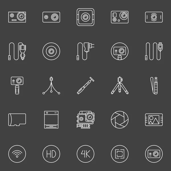 Extreme action camera icons — Stock Vector