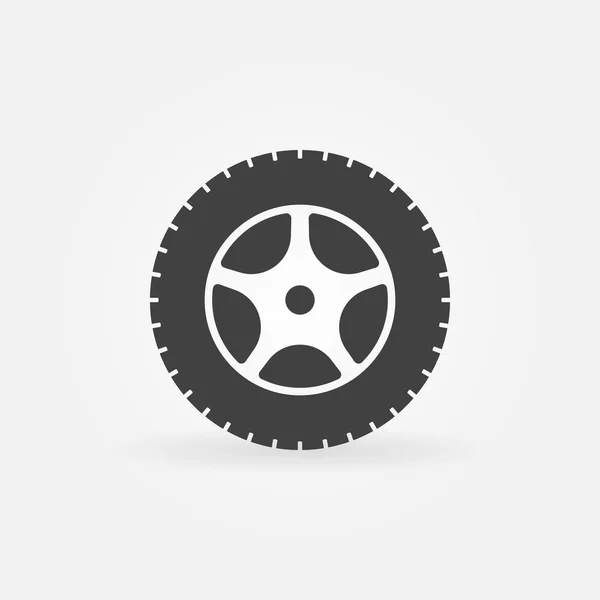Autó kerék ikon vagy logó — Stock Vector