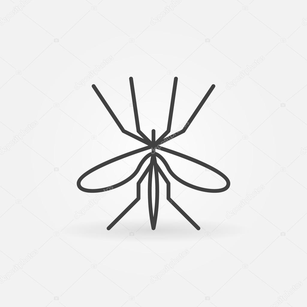 Mosquito icon or logo - vector thin line insect symbol