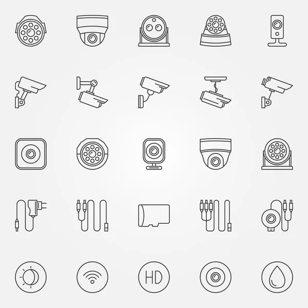 Inicio cámaras de seguridad iconos — Vector de stock