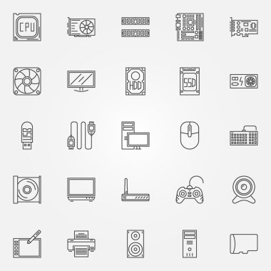 Bilgisayar bileşenleri Icons set