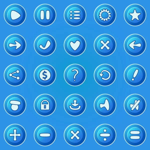 Blue buttons for game UI — Stock Vector