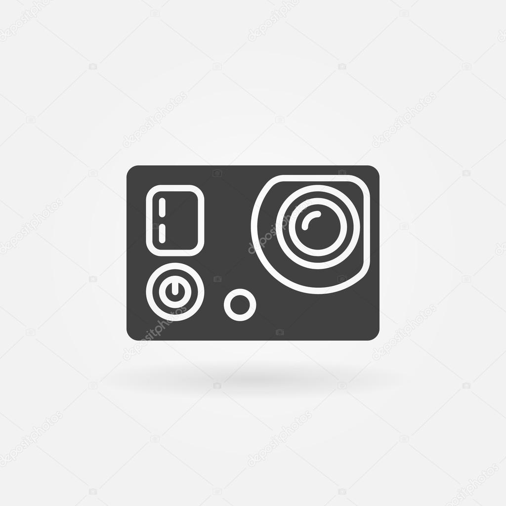 Action camera icon - vector black extreme video digital cam symbol