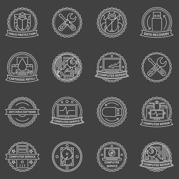 Метки для ремонта компьютеров — стоковый вектор