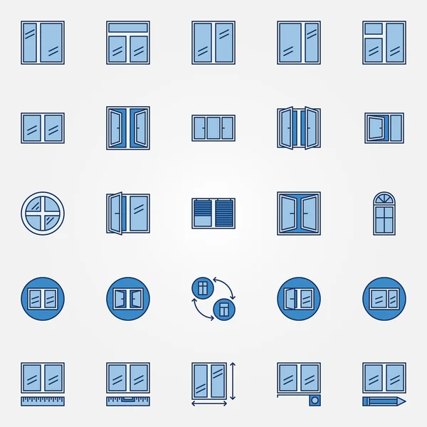 Windows mavi simgeler kümesi — Stok Vektör