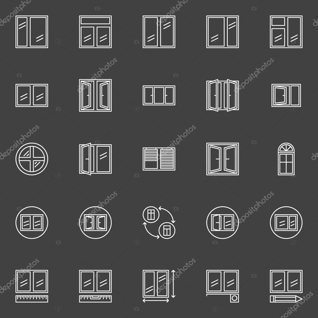 Window installation icons — Stock Vector © sn3g 81223500