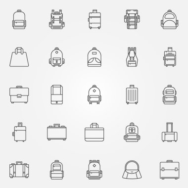 Backpack and bags icons clipart