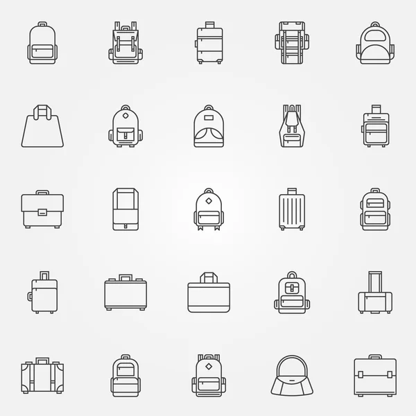 Ikony batohu a tašky — Stockový vektor