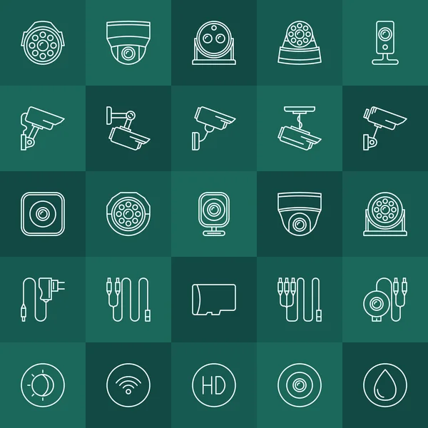 Security cameras icons set — Stock Vector