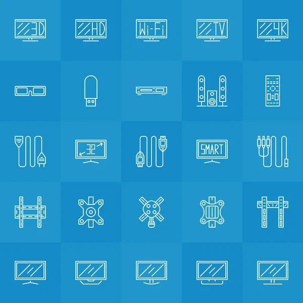 Set van tv pictogrammen — Stockvector