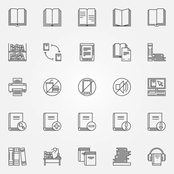 Library icons set — Stock Vector