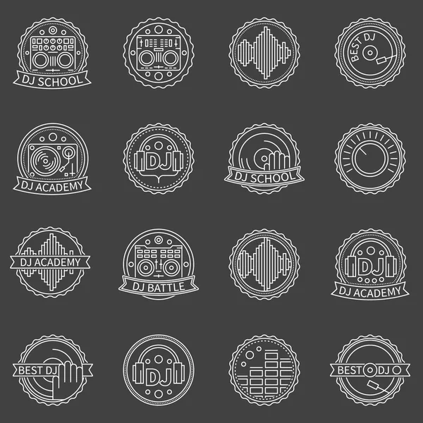 DJ labels vector set — Stock Vector